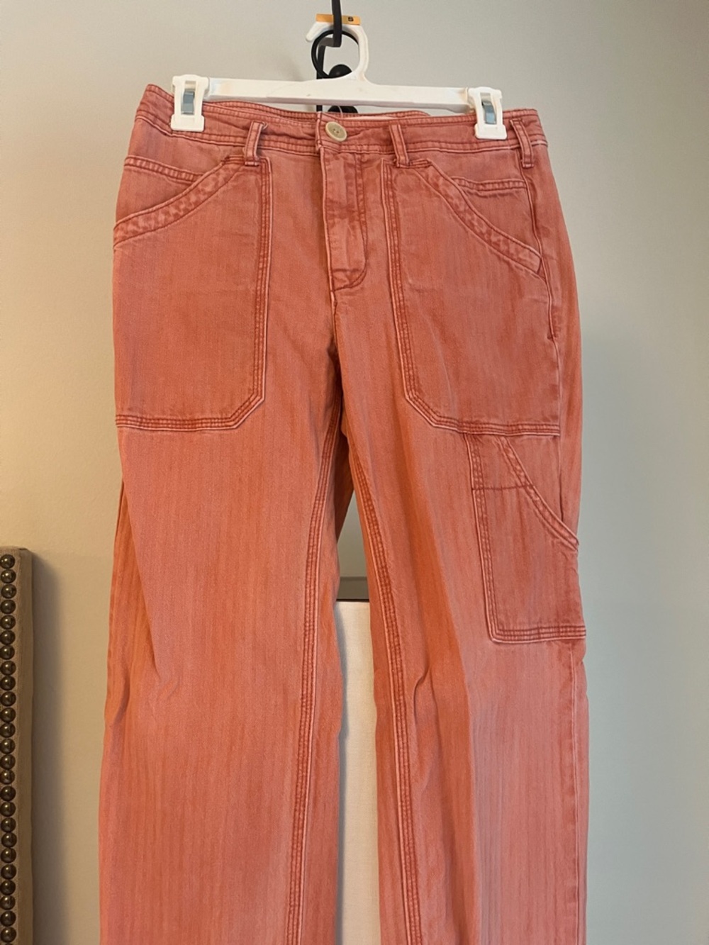 Anthropologie Size 25 Coral Utility Cargo Jeans